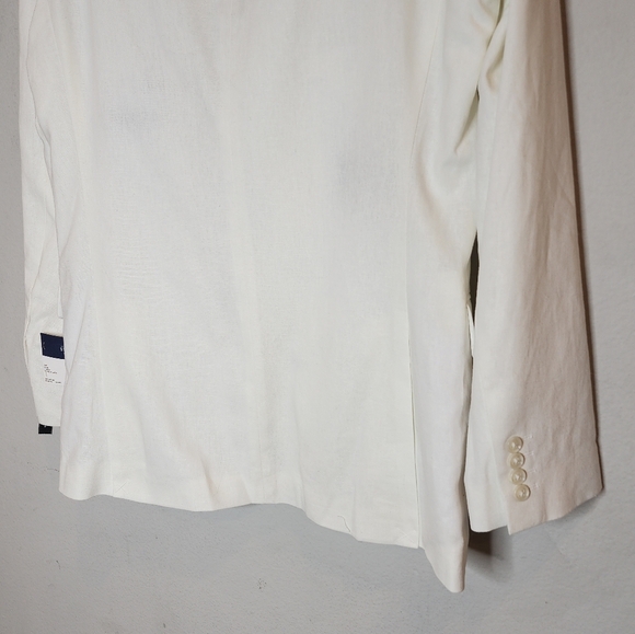 NWT Stafford Linen Cotton White Blazer Sports Coat men's size 40 Long - Picture 13 of 16